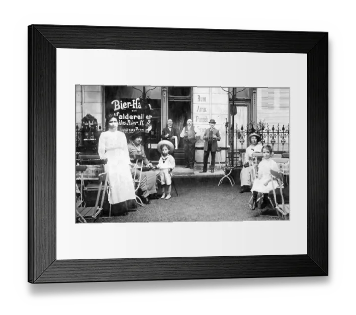 Framed Print : Historic photograph, beer garden, around 1910