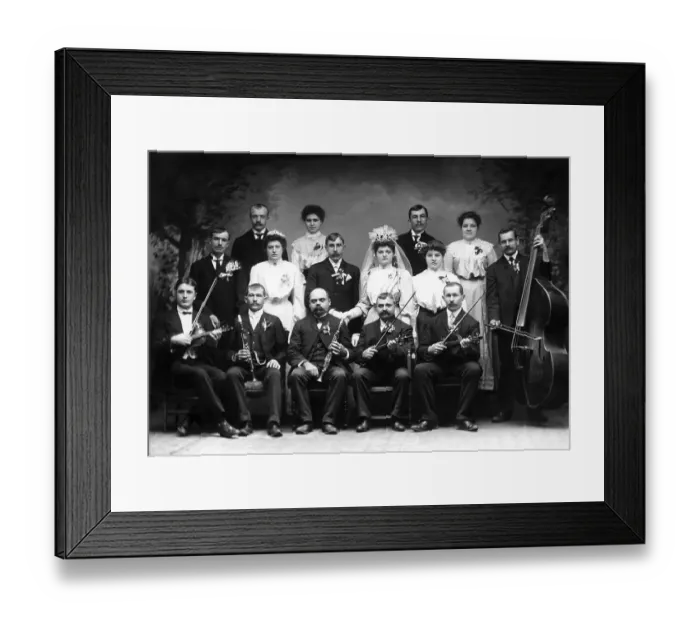 Framed Print : Historic photograph, double wedding, around 1920