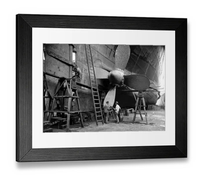 Framed Print : Historic photograph, shipyard, around 1930 Framed Print : Historic photograph, shipyard, around 1930
