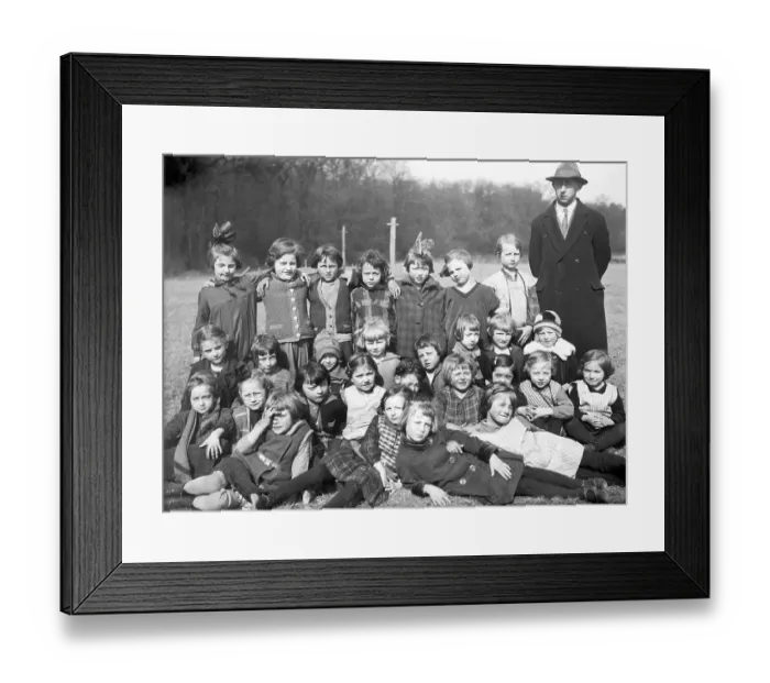 Framed Print : Historical photo, girls school class on a trip Framed Print : Historical photo, girls school class on a trip