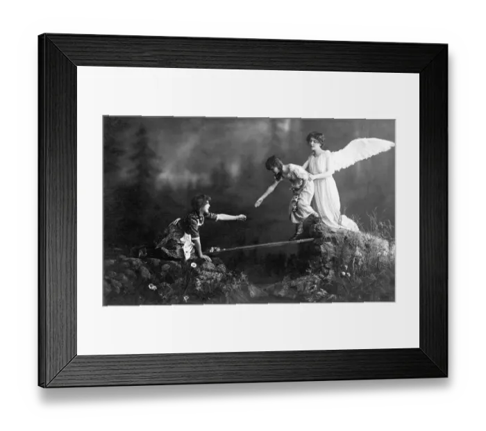 Framed Print : Historic photo, guardian angel, ca. 1915 Framed Print : Historic photo, guardian angel, ca. 1915
