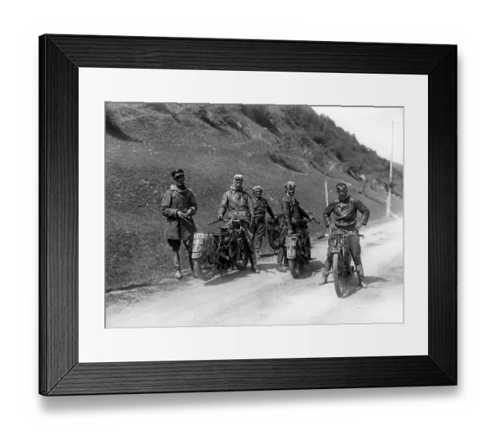 Framed Print : Historic photo, motorbike excursion, ca. 1930