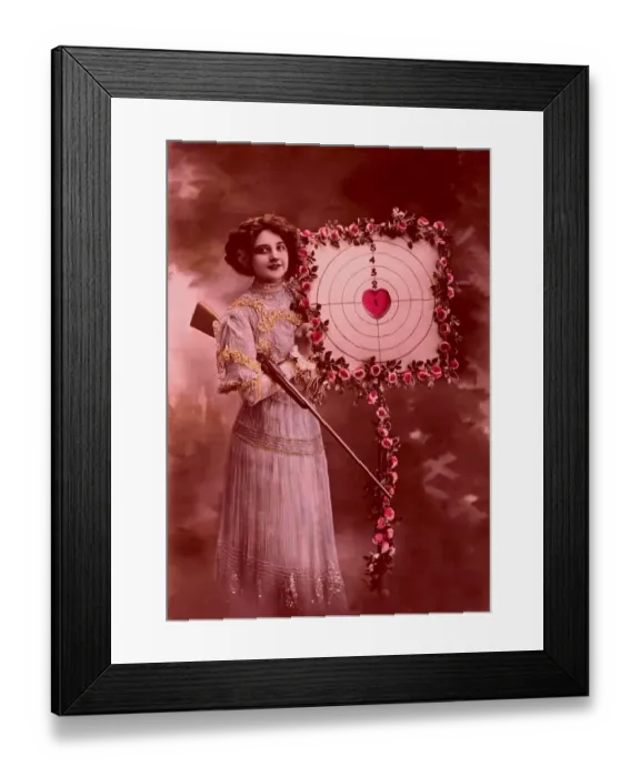 Framed Print : Historic photo, Cupid with rifle, 1915 Framed Print : Historic photo, Cupid with rifle, 1915