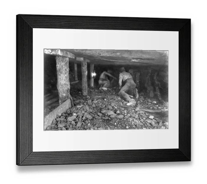 Framed Print : Historic photo, worker in coal mine, ca. 1930