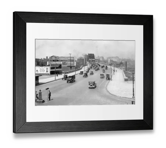 Framed Print : Historic photograph, bridge in Dallas Framed Print : Historic photograph, bridge in Dallas