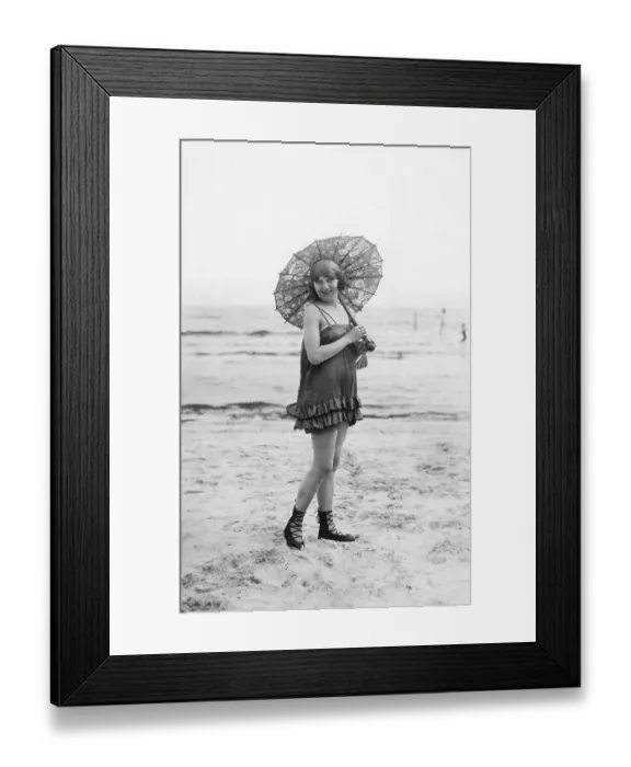 Framed Print : Historic photograph, woman wearing a bathing dress