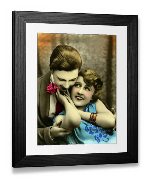 Framed Print : Historic photograph, flirt, around 1925