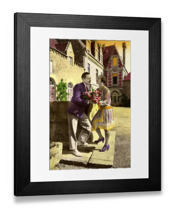 Framed Print : Historic photograph, flirt, around 1925