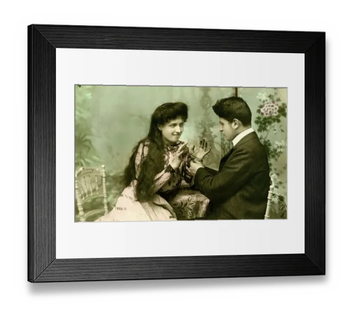 Framed Print : Historic photograph, flirt, around 1915