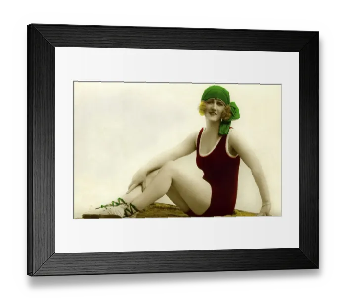 Framed Print : Historic photograph, bathing suit fashion