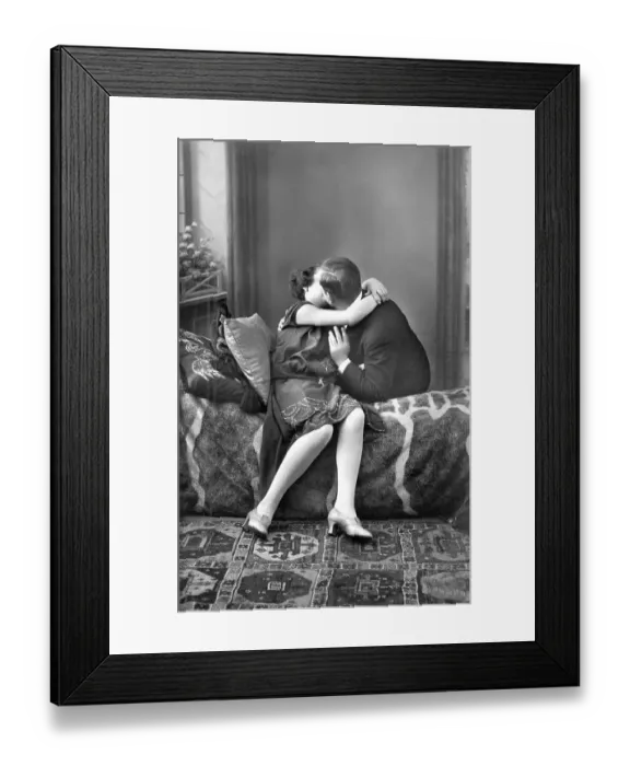 Framed Print : Historical image, kissing couple, ca. 1926 Framed Print : Historical image, kissing couple, ca. 1926