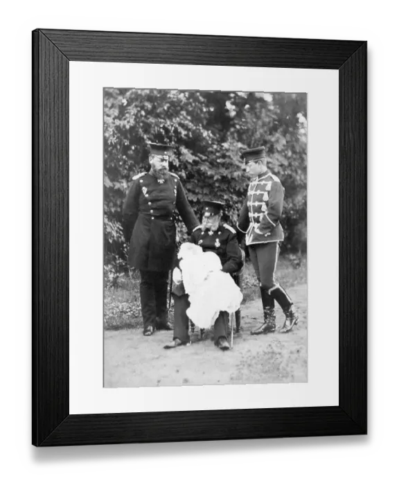 Framed Print : Historic photograph, original photograph of the three emperors Wilhelm I