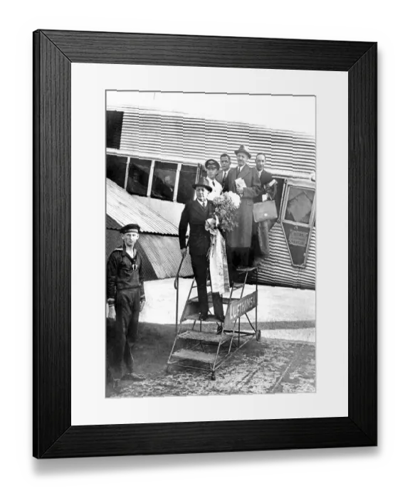 Framed Print : Historic photograph, aeroplane passengers