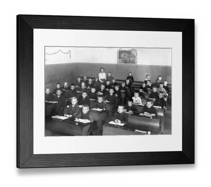 Framed Print : Historic photograph, all boy school class