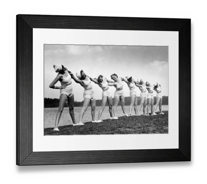 Framed Print : Historic photograph, women doing gymnastics Framed Print : Historic photograph, women doing gymnastics