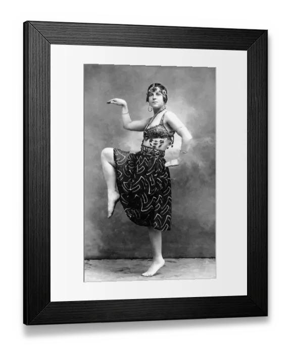 Framed Print : Historic photograph, woman dancing like an Egyptian Framed Print : Historic photograph, woman dancing like an Egyptian