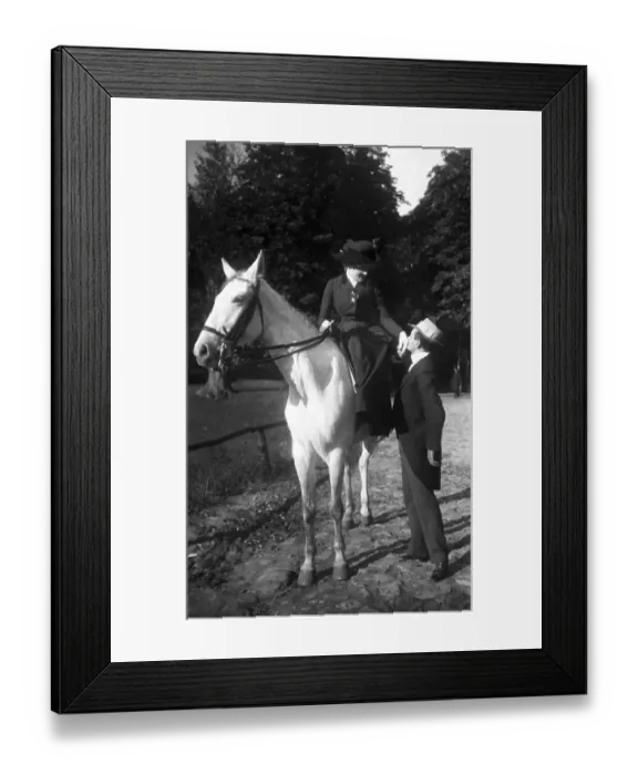 Framed Print : Kiss on the hand for a female horse rider Framed Print : Kiss on the hand for a female horse rider