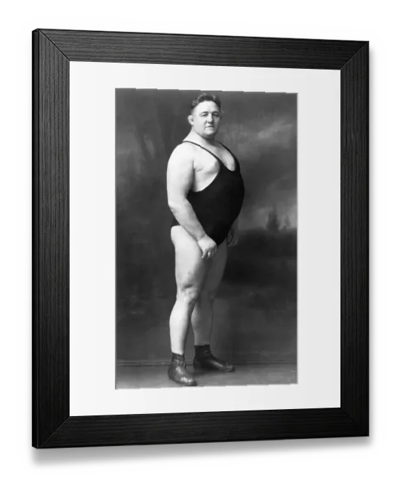 Framed Print : Fat wrestler, historic photograph, around 1913