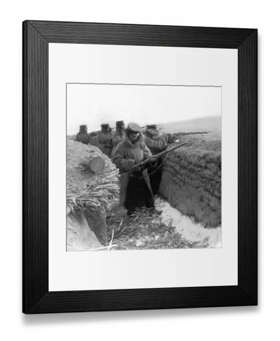 Framed Print : Soldiers in a trench, historic photograph Framed Print : Soldiers in a trench, historic photograph