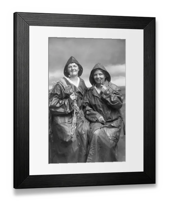 Framed Print : Two Fisherwomen, historical image, ca. 1928