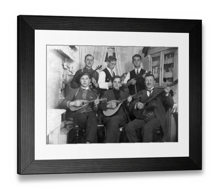 Framed Print : Band of musicians, historical image, ca. 1930