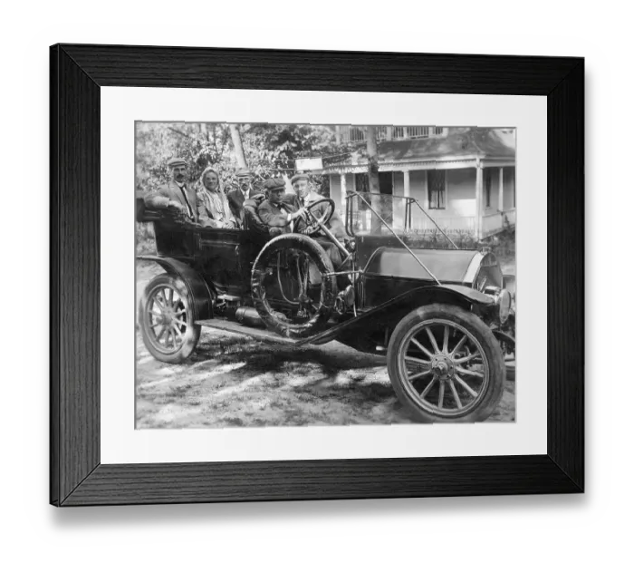 Framed Print : Excursion in a car, historical image, ca. 1924