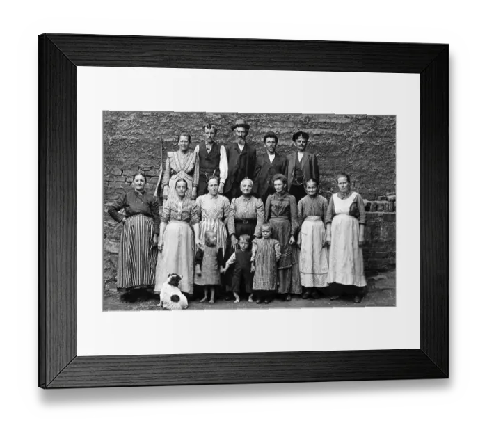 Framed Print : Farmer's extended family, historical image Framed Print : Farmer's extended family, historical image