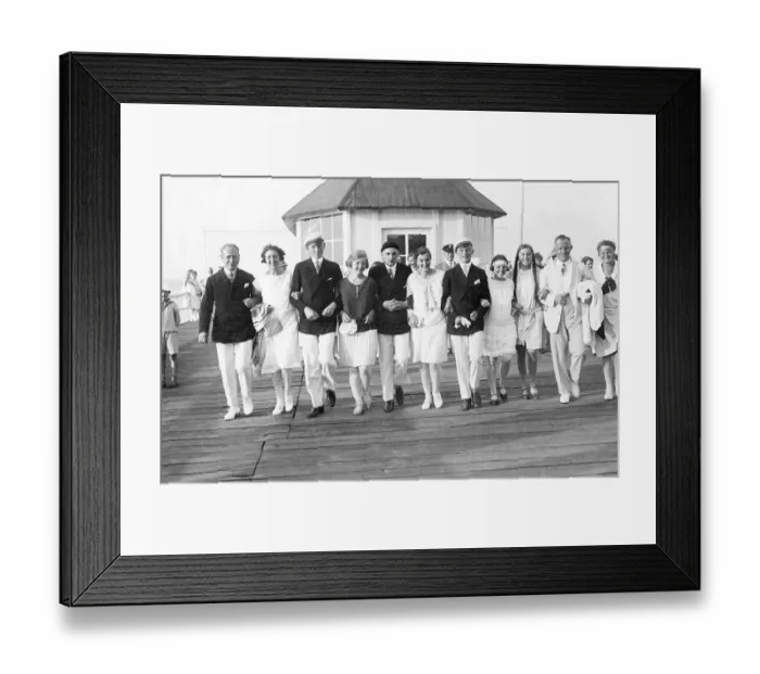 Framed Print : Group holidaying on the Baltic Sea