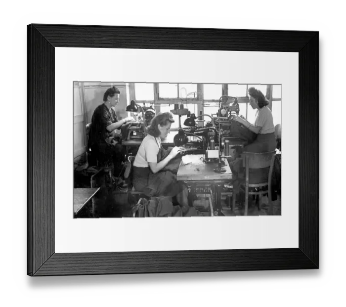 Framed Print : Women working on sewing machines Framed Print : Women working on sewing machines