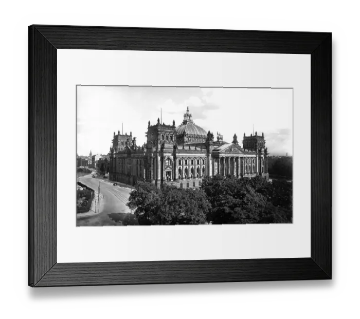 Framed Print : Reichstag Building, historical image, ca