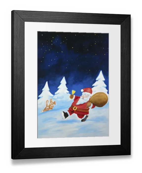 Framed Print : Santa Claus brings gifts, illustration Framed Print : Santa Claus brings gifts, illustration