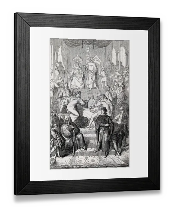Framed Print : The Wartburg War. Drawing after Moritz von Schwind Framed Print : The Wartburg War. Drawing after Moritz von Schwind
