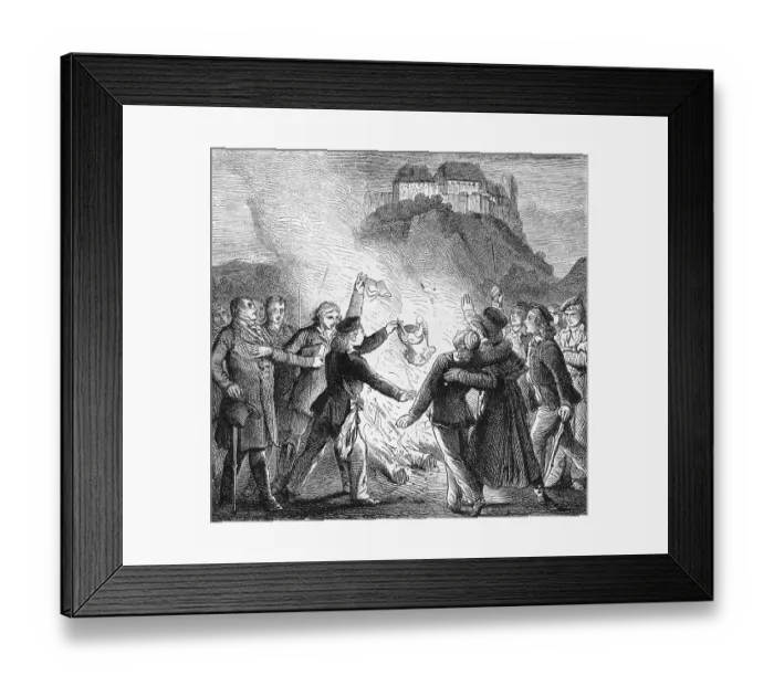 Framed Print : Burning of books at the Wartburg festival in 1817