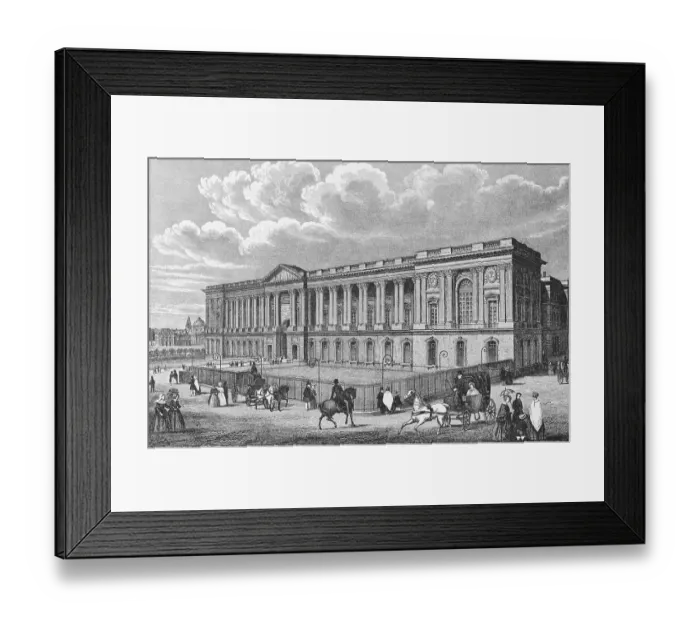 Framed Print : Historic cityscape, steel engraving