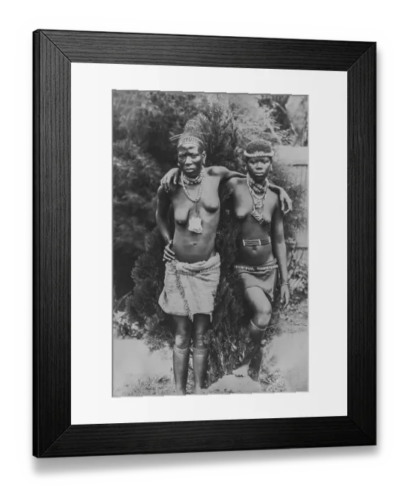 Framed Print : Portrait of two African women, 1916