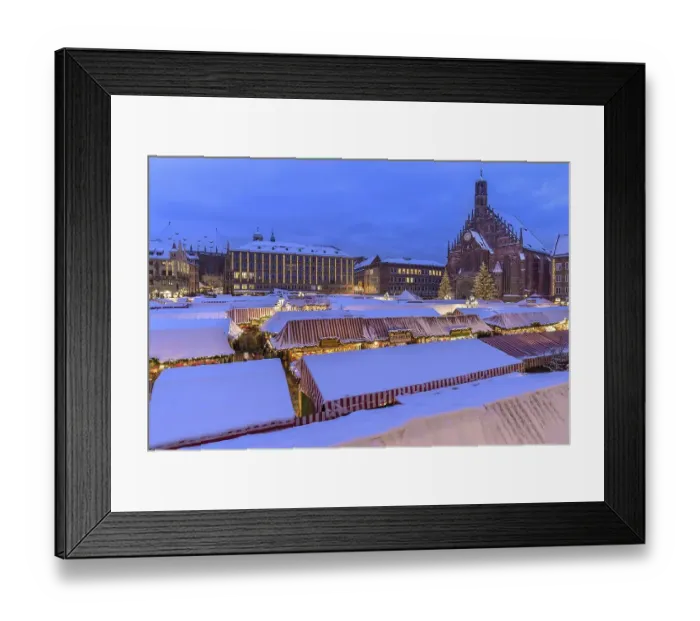 Framed Print : Winter Christkindlesmarkt with the Church of Our Lady on the right Framed Print : Winter Christkindlesmarkt with the Church of Our Lady on the right