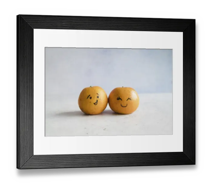 Framed Print : Tangerines with funny faces. Resolution and high quality beautiful photo