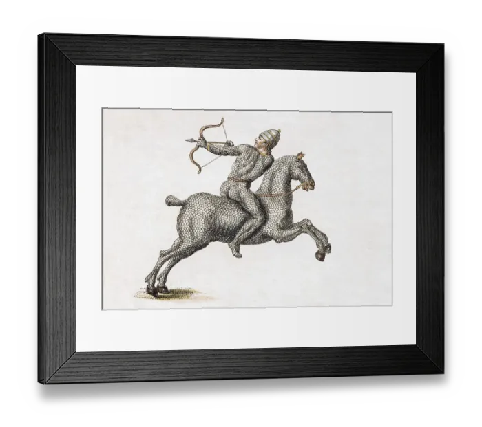 Framed Print : Horseman with bow and arrow in harness Framed Print : Horseman with bow and arrow in harness