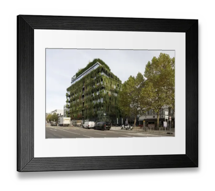 Framed Print : Green building, Calwer Passage
