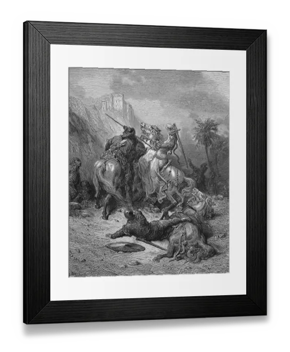Framed Print : Knight, woman fights against the moors in the fifth crusade