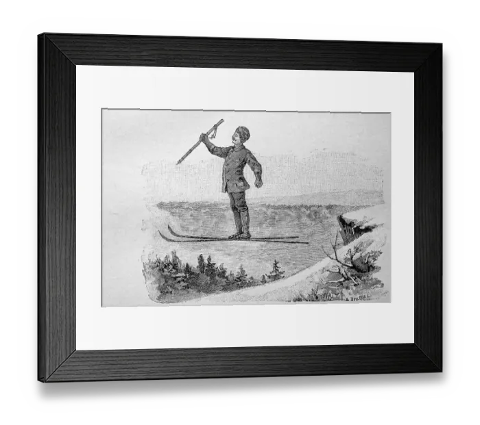 Framed Print : Jump with snowshoes, ski, Norway