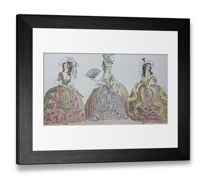 Framed Print : Fashion, at the time of Louis XVI from 1775