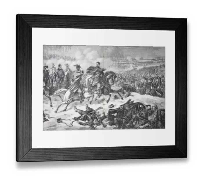 Framed Print : Field Marshal Prince Frederick Charles and his staff at the Battle of Orleans