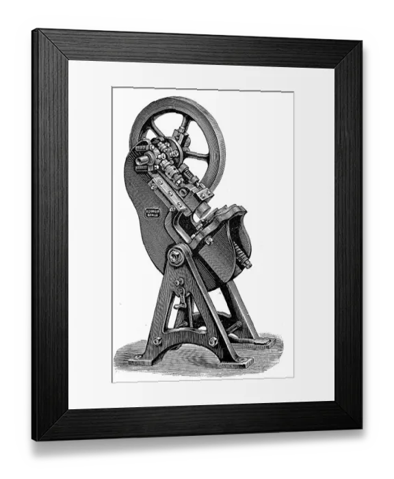 Framed Print : Illustration of the flywheel eccentric press by Hugo Dudeck in Berlin Framed Print : Illustration of the flywheel eccentric press by Hugo Dudeck in Berlin