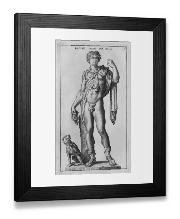 Framed Print : The Roman god Bacchus, marble statue from ancient Rome
