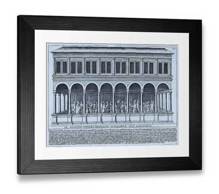 Framed Print : The Ancient Roman Gymnasium or Academy of Letters