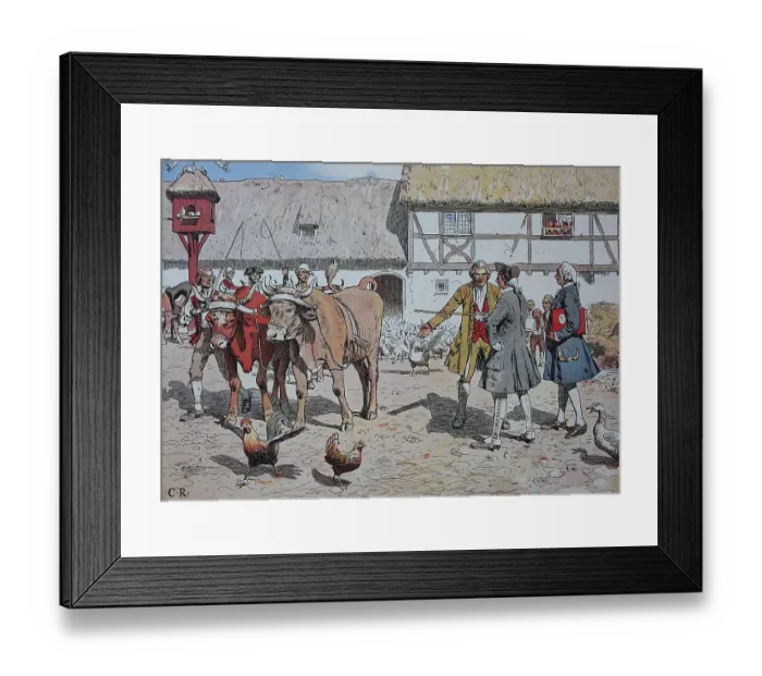 Framed Print : Frederick the Great, Frederick II 1712-1786 as a young prince on the farmland near Kuestrin