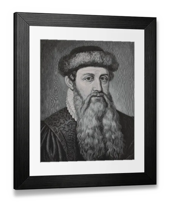 Framed Print : Johannes Gensfleisch zum Laden zum Gutenberg was a German blacksmith