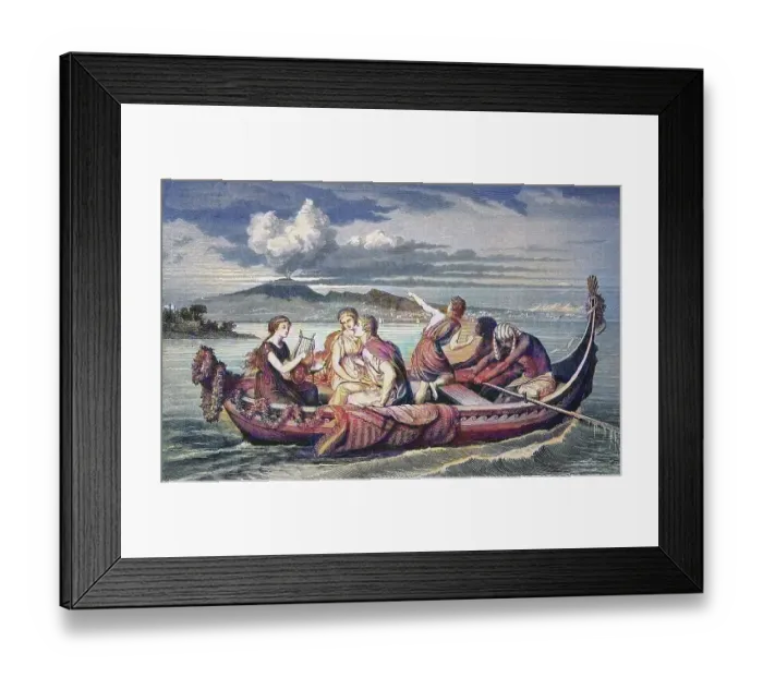 Framed Print : Eruption of Mount Vesuvius on the last days of Pompeii