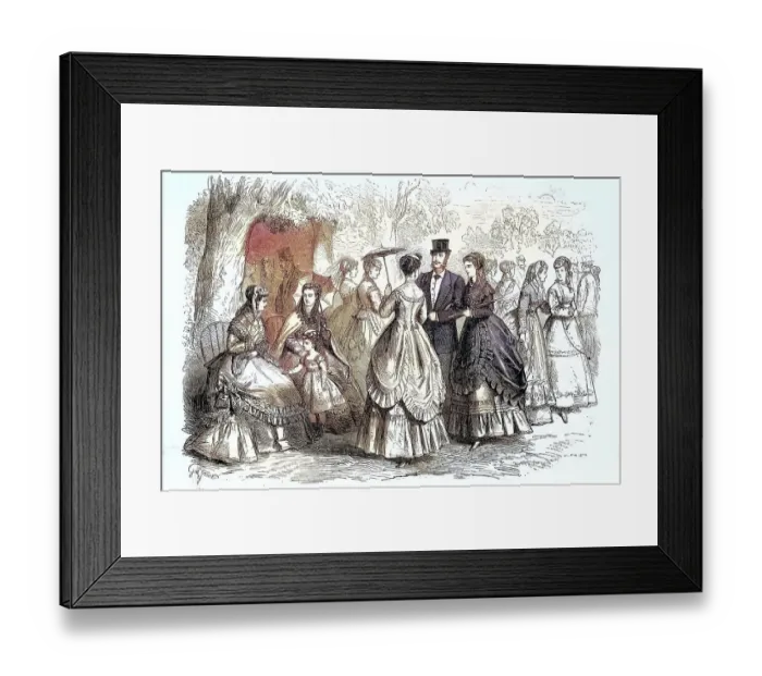 Framed Print : Summer fashion in 1869 in Paris
